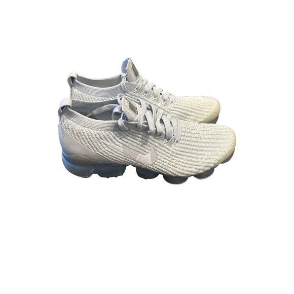 Nike Air VaporMax Flyknit 3 Platinum Womens Size 9 Running Shoes AJ6910-100 New - Picture 1 of 10